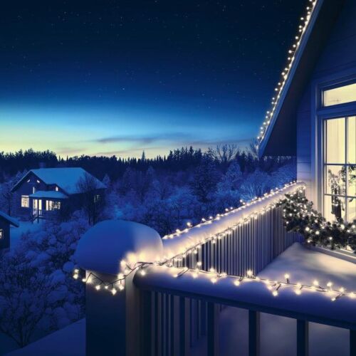 HOME KSIW200WH sorolható fényfüzér, 20 méter , 200db hidegfehér LED, fehér vezeték, kül- és beltéri kivitel 147075199