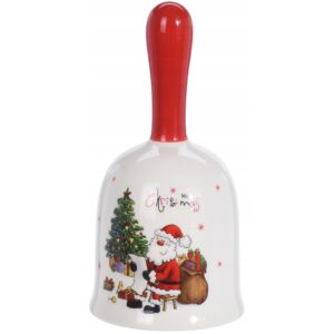 Karácsonyi dekorációs csengő fehér és piros 7x13 cm 1 db. 147075235 - Karácsony