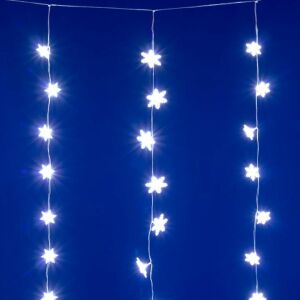 HOME KAF50WH LED-es hópehely fényfüggöny, 1,35 m, 50 db hidegfehér LED, hálózati tápellátás, beltéri kivitel 147075260 - Fényfüzér