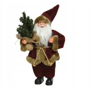 Mikulás karácsonyi figura bordó 30 cm 147075358 - Karácsony