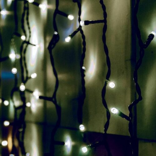 Home KSF 204/WH LED-es fényfüggöny, 2x2 m / 204 db hidegfehér LED, állófényű, fekete vezeték, sorolható, kül- és beltéri kivitel 147075368