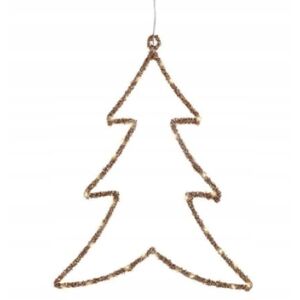 Lampka Świąteczna Wisząca Choinka Złota LED 34x46cm 147075797 - Karácsony
