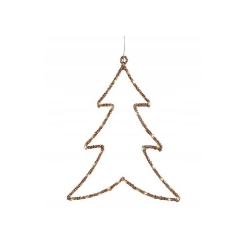 Lampka Świąteczna Wisząca Choinka Złota LED 34x46cm 147075797