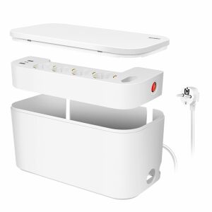 Logilink Kábeldoboz 5 utas aljzatcsíkkal, 3x USB, 285 x 145 x 13 mm, fehér (LPS281U) 147075956 - Kábel