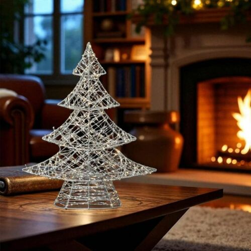 Home KAD45 fém fenyő dekoráció, 160db melegfehér micro LED, 5 m tápvezeték, adapteres tápellátás, beltéri kivitel 147075960