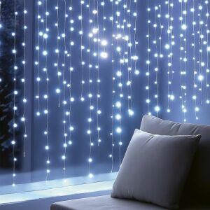 HOME KIN210DWH DOT LED-es fényfüggöny, 210db hidegfehér DOT LED, 1,5m hosszú, állófényű, adapteres tápellátás, beltéri kivitel 147075968 - Fényfüzér