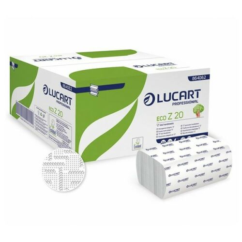 Kéztörlő hajtogatott LUCART Eco ("Z") 20x24 cm 200 lapos fehér 2 rétegű 147076201