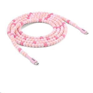 Club 3D CAC-3010 USB-C Apa - USB-C Apa 2.0 Adat és Töltő Gyöngykábel 240 Watt 2m - Rózsaszín 147076738 - Club3D