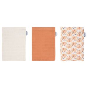 Muszlin fürdetőkesztyű bambusszal Luma Flowerfever Nude 3db 147081222 - Fürdetési kellék