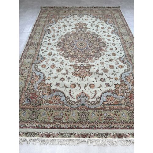 Vintage Perzsa szőnyeg (39) Tebriz Zöld-Púder 250x350cm 147082611