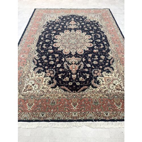 Vintage Perzsa szőnyeg (43) Tebriz Fekete-Púder 250x350cm 147082612