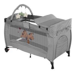 Timeless Home Utazóágy pelenkázó lappal és játékhíddal, szürke (HOP1001795) 147097910 - Utazóágy és Kiegészítői