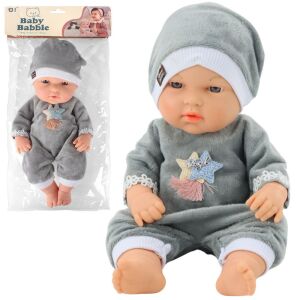Baby Doll in Gray Pajamas, Hat, Movable Arms and Legs, 30cm 147098298 - Lean Toys