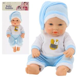 Baby Doll in Blue Pajamas, Hat, Movable Arms and Legs, 30cm 147098302 - Lean Toys