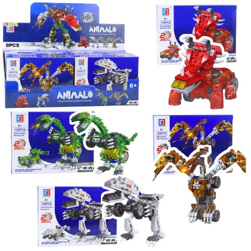 Dinosaur Car 2in1 Construction Blocks 105-132 pcs Mix 147098320