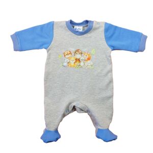 Belül bolyhos, hosszú ujjú baba rugdalózó – Állatos mintával 147098951 - Asti