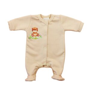 Hosszú ujjú elöl patentos rugdalózó, belül bolyhos – Állatos mintával 147098969 - Asti