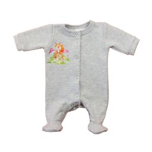 Hosszú ujjú elöl patentos rugdalózó, belül bolyhos – Állatos mintával 147099005 - Asti