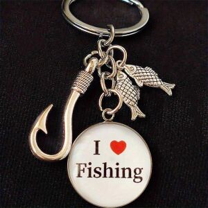 I love Fishing, horgász kulcstartó, táskadísz 147101073 - Ajándék kulcstartó