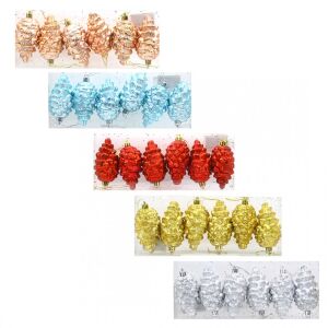 Kar. dísz toboz 6db-os 277224 147101172 - Karácsonyfadísz