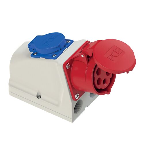 Commel CEE ipari fali dugalj IEC 309 + "schuko" aljzat 16 A 250/400 V ~ IP44