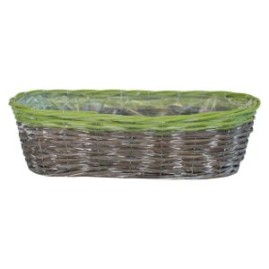 Barna-zöld ovális kosár 42cm