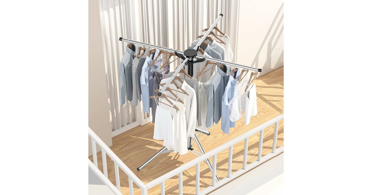 Suport pliabil pentru haine cu 4 brațe reglabile — uscător de rufe ...