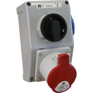 IP44 beépítési készlet O-I szakaszolóval, 16 A, 3P+N+PE, M25 tömszelencével ZI22\R211