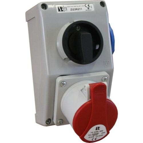 IP44 beépítési készlet O-I szakaszolóval, 16 A, 3P+N+PE, M25 tömszelencével ZI22\R211 147122008