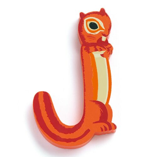 Djeco Animals Fa Betű J, Mókus Design, Dekorációs Betű - Dekorációs betű