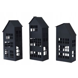 Gyertyatartó karácsonyi figura fekete házikó 25 x 10,5 x 8 cm 1 db. 147128740 - Karácsony