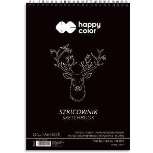 Spirál vázlatfüzet FEKETE A4, 20 lap, 220g 2229