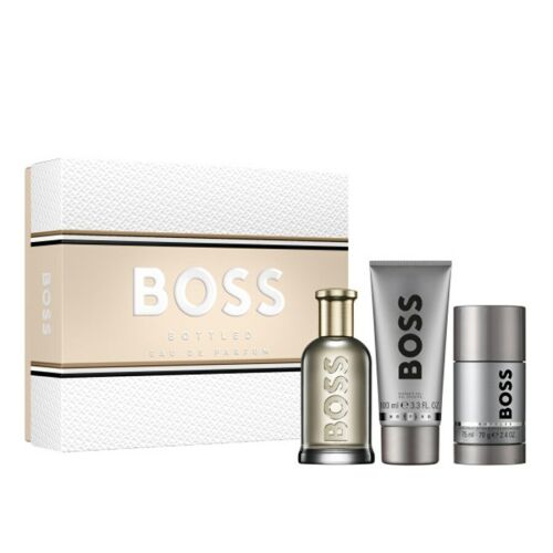 Set Hugo Boss: Boss Bottled, Eau De Parfum, For Men, 100 ml + Boss Bottled, Deodorant Spray, For Men, 150 ml + Boss Bottled, Sandalwood, Cider and Vetiver, Deodorant Stick, For Men, 75 ml 147129743