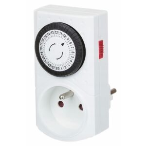 Mechanikus időzítő, fehér, 24 óra, 48 program