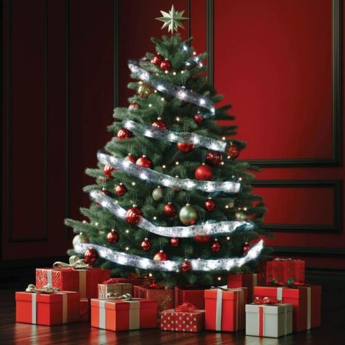 Home RLS10WH LED-es szalag mintákkal, ezüst színű szalag, 8 funkció, 100db hidegfehér LED, 10m hosszú, 5cm széles, elemes tápellátás, beltéri kivitel 147132434