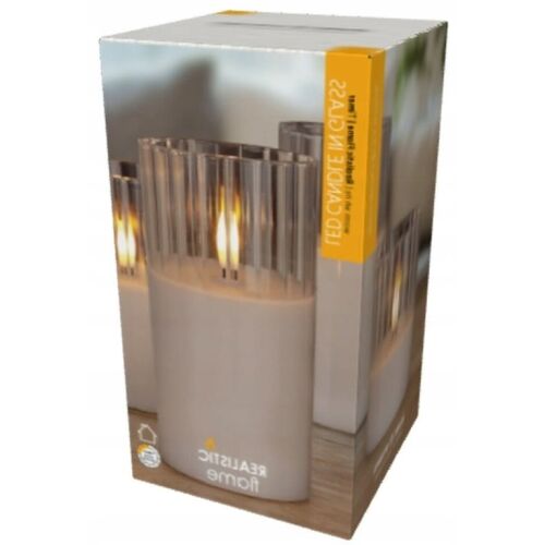 15 cm-es üveg LED gyertya pislákoló lánghatással