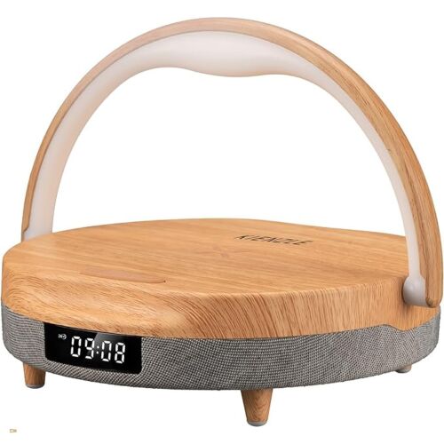Kienzle 15321 Multifunkcionális Asztali Ébresztő Óra Wireless töltéssel és Bluetooth hangszóróval - Barna/Szürke 147136468