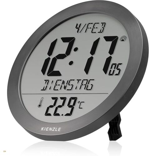 Kienzle 15362 Digitális Fali/Asztali Óra Ébresztővel Ø20,5cm - Szürke