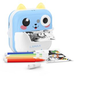 LAMAX InstaKid2 Plus Hőpapíros Gyerek Fényképezőgép 48Mpx / FullHD - Kék 147136716 - Lamax