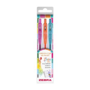 Zseléstoll készlet, 0,33 mm, nyomógombos, ZEBRA "Sarasa Clip Boho Vibes", 3 különböző szín 147138690 - Toll & Ceruza