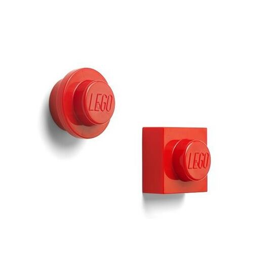 Mágnes, 2 különböző forma, LEGO, piros