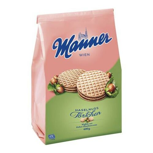 Mogyorós ostya, 400 g, MANNER "Törtchen"