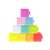 Set of 10 colorful silicone baby blocks with different shapes and patterns