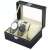Óraszervező 3 rekesz: Black leather watch box with clear lid and two watches