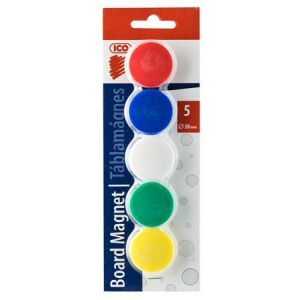 Mágneskorong, 30 mm, 5 db, ICO "JY-30", 5 szín 147140047 - Prezentációs eszköz
