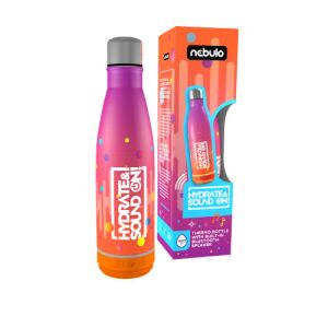 Kulacs Nebulo 460 ml thermo beépített bluetooth hangszóróval, rózsa-narancs 147140119 - Kulacs
