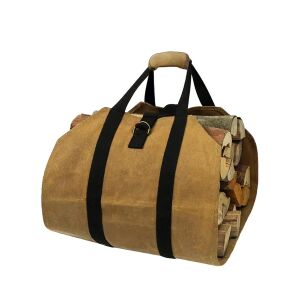 Viaszolt vászon tűzifahordó táska, vízálló, 41×98 cm, 20 kg 147140331 - Tűzifa hordozó