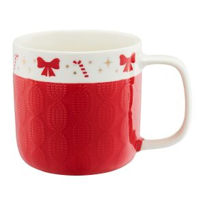 Ambition Scarf kötött mintájú bögre 370 ml piros 147141027 - Ambition