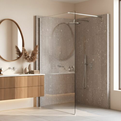 Zuhanyfal Rea Flexi Transparent / Chrome 120 147141221 - Zuhanyfal