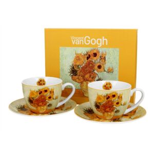 Porceláncsésze+alj, 270ml, 2 személyes, dobozban, Van Gogh: Napraforgók 147142348 - Teáskészlet